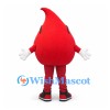 Blood Drop Mascot Costume in Red with Sunglasses