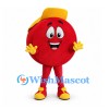 Red Circle Mascot Costume with Yellow Top Hat and Gloves