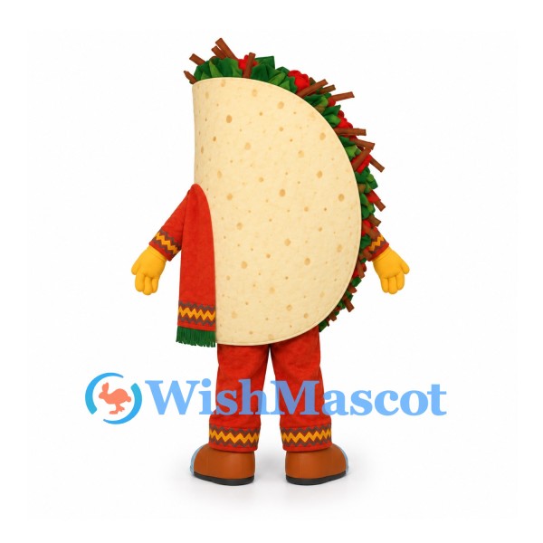 Taco Mascot Costume with Sunglasses and Layered Filling