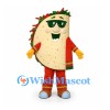 Taco Mascot Costume with Sunglasses and Layered Filling