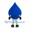 Water Drop Mascot Costume in Blue with Silver Legs