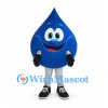 Water Drop Mascot Costume in Blue with Silver Legs