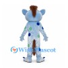 Monster Mascot Costume in Pale Blue with Spotted Suit and Brown Mohawk