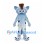 Monster Mascot Costume in Pale Blue with Spotted Suit and Brown Mohawk