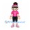 Girl Mascot Costume with Pink Sports Shirt and Helmet
