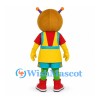 Alien Mascot Costume with Orange Helmet and Colorful Outfit