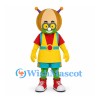 Alien Mascot Costume with Orange Helmet and Colorful Outfit