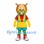 Alien Mascot Costume with Orange Helmet and Colorful Outfit
