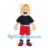 Boy Mascot Costume with White Cap and Red Shorts