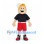 Boy Mascot Costume with White Cap and Red Shorts
