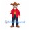 Cowboy Mascot Costume with Brown Hat and Red Jacket