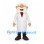 Scientist Mascot Costume with White Coat and Bushy Mustache