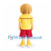Boy Mascot Costume with Yellow Shirt and Red Shorts