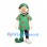 Elf Mascot Costume with Green Spotted Tunic and Pointed Hat