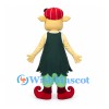 Elf Mascot Costume with Red Cap and Curled Shoes