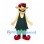 Elf Mascot Costume with Red Cap and Curled Shoes