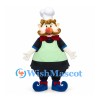 Elf Chef Mascot Costume with White Hat and Green Apron