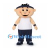 Boy Mascot Costume with White Tank Top and Navy Headband