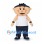 Boy Mascot Costume with White Tank Top and Navy Headband