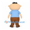 Boy Mascot Costume with Blue Polo Shirt and Brown Pants