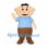 Boy Mascot Costume with Blue Polo Shirt and Brown Pants