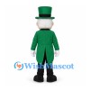 Leprechaun Mascot Costume with Green Tailcoat and Top Hat