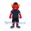 Red Creature Mascot Costume with Navy Sports Shirt and Cap