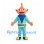 Alien Mascot Costume with Orange Head and Blue Uniform