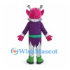Alien Mascot Costume in Pink with Purple and Silver Space Suit