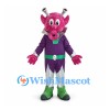Alien Mascot Costume in Pink with Purple and Silver Space Suit