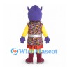 Cyclops Mascot Costume with Purple Head and Colorful Tunic