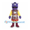 Cyclops Mascot Costume with Purple Head and Colorful Tunic