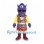 Cyclops Mascot Costume with Purple Head and Colorful Tunic