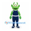 Alien Mascot Costume in Green with Navy Space Suit