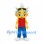 Boy Mascot Costume with Spiky Blue Hair and Yellow Goggles