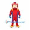 Racing Driver Mascot Costume with Red Helmet and Suit