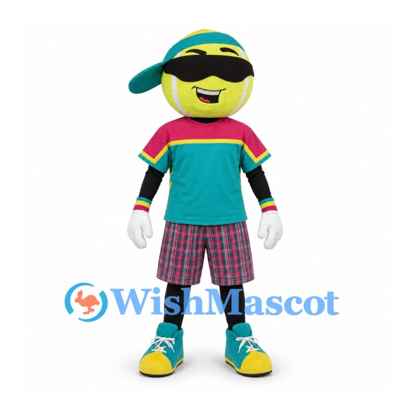 Boy Mascot Costume with Sunglasses and Plaid Shorts