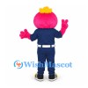 Monster Mascot Costume in Pink with Navy Work Suit
