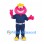 Monster Mascot Costume in Pink with Navy Work Suit