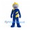 Lightning Character Mascot Costume in Blue and Yellow