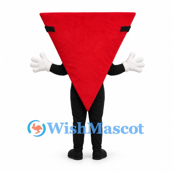 Triangle Mascot Costume in Red with Black Glasses