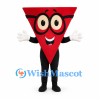 Triangle Mascot Costume in Red with Black Glasses