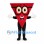 Triangle Mascot Costume in Red with Black Glasses