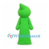 Green Character Mascot Costume with Pointed Head and White Belly