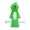 Green Character Mascot Costume with Pointed Head and White Belly