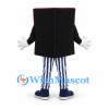 Book Mascot Costume in Red with Striped Pants