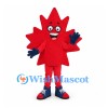 Maple Leaf Mascot Costume in Red with Blue Gloves