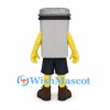 Battery Mascot Costume in Silver with Sunglasses