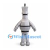Robot Mascot Costume in Silver with Button Panel