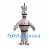 Robot Mascot Costume in Silver with Button Panel